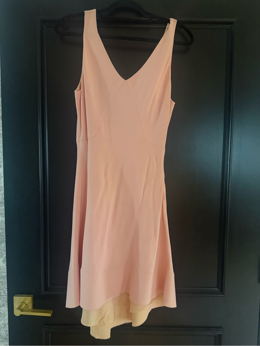 Balenciaga Paris Blush Pink V-Neck Dress Made in France FR 42